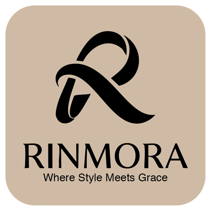 Rinmora logo mark, tan background